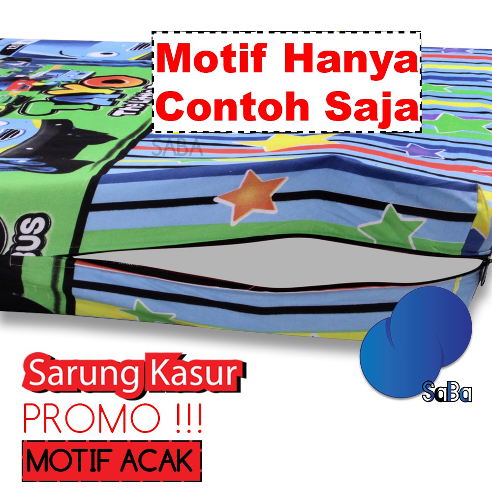 (MOTIF ACAK)Sarung Kasur Busa Resleting |No.4 (90x200)|No.3 (120x200)|No.2 (160x200)|No.1 (180x200)|