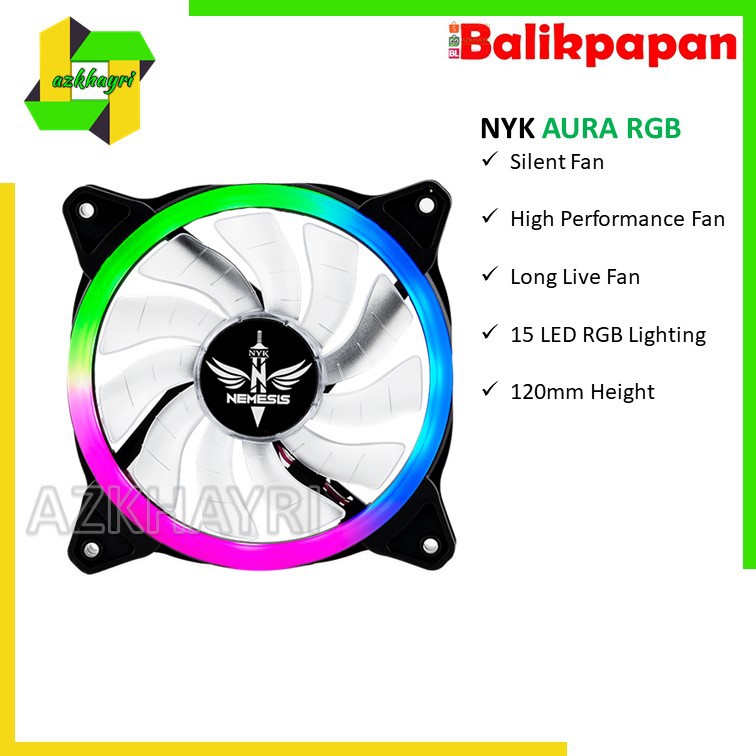 NYK Aura RGB Fan Casing 12Cm Silent  CPU Cooler 120 mm Kipas