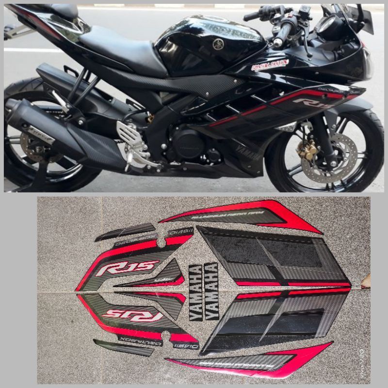 striping standar Lis body Yamaha R15 hitam