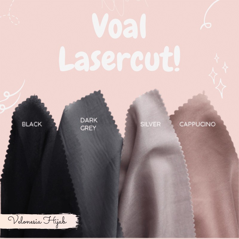 Kerudung Segi Empat Voal Polos Laser Cut Basic Voal Laser Cut Segi Empat Hijab Voal Lasercut