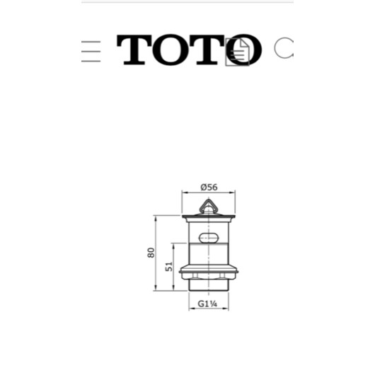 sifon afur wastefel toto T6JV4 avur original toto strainer washtafel T 6 JV 4