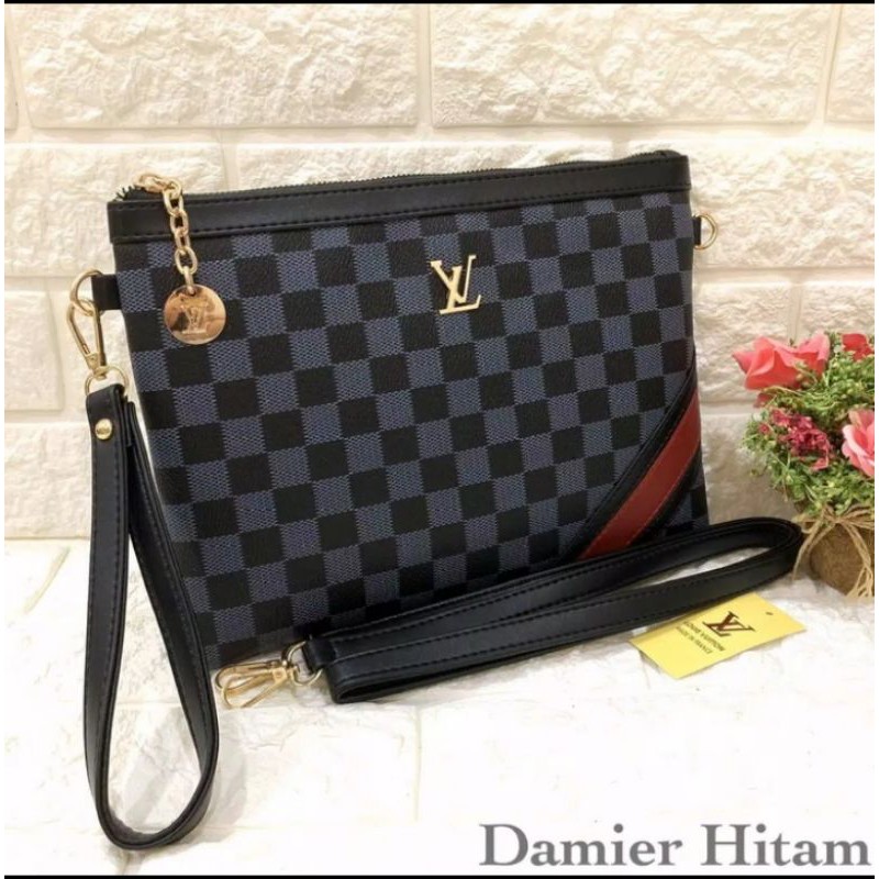 Tas Wanita/Clutch Batam LV LINE Super Premium/Import Tas Batam Wanita- Damier Hitam