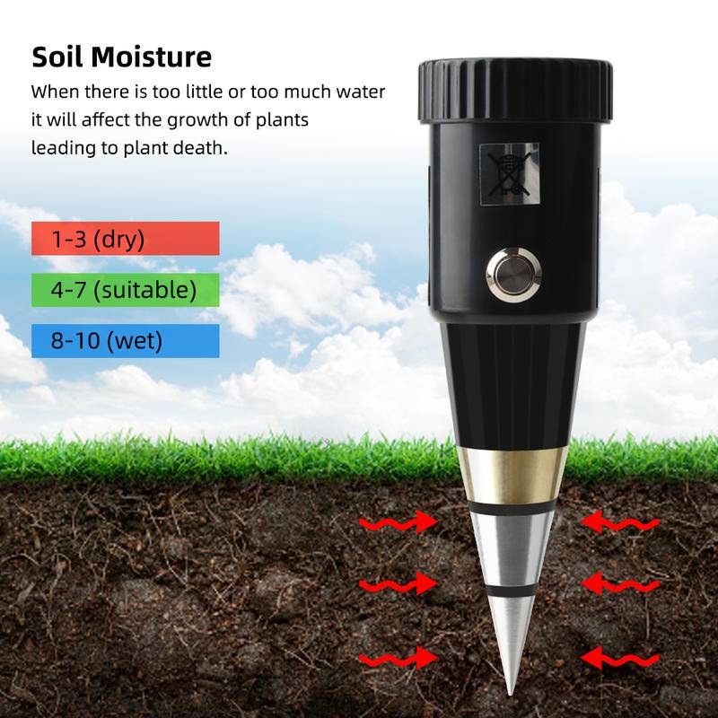 【Ready】Alat Kelembaban Tanah 2 in 1 Pen Type PH Meter Soil Humidity Moisture Tester High Sensitivity Soil Acidity Tester  3-8PH