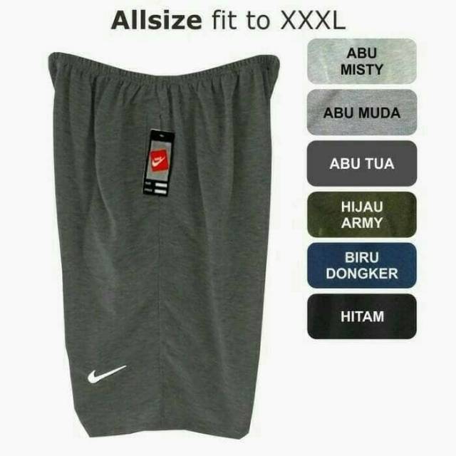 Celana  pendek jumbo nike  abu tua L XL XXL XXXL 4XL 30 32   Celana  pendek jumbo nike  abu tua L XL XXL XXXL 4XL 30 32