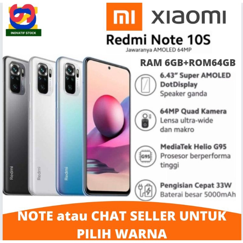 HP BARU XIAOMI REDMI NOTE 11S | NOTE 11PRO | NOTE 11PRO 5G | NOTE 11 FAST CHARGING NFC GARANSI RESMI 100% ORIGINAL-Note10s 6GB/64GB(4G)
