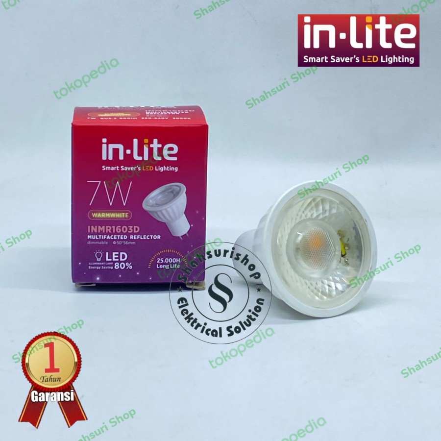 IN-LITE INMR1603D SPOTLIGHT 7W 7 WATT MR16 DIMMABLE WARM WHITE