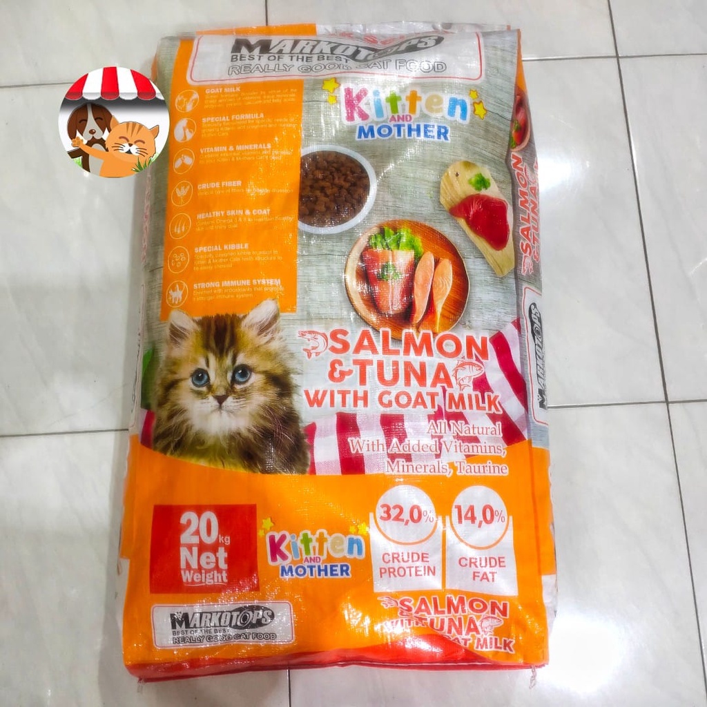 Markotops Kitten And Mother Salmon Tuna 20kg - Makanan Kucing