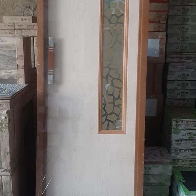 Pintu Kamar Mandi PVC tebal Pintu Minimalis Kaca - Putih