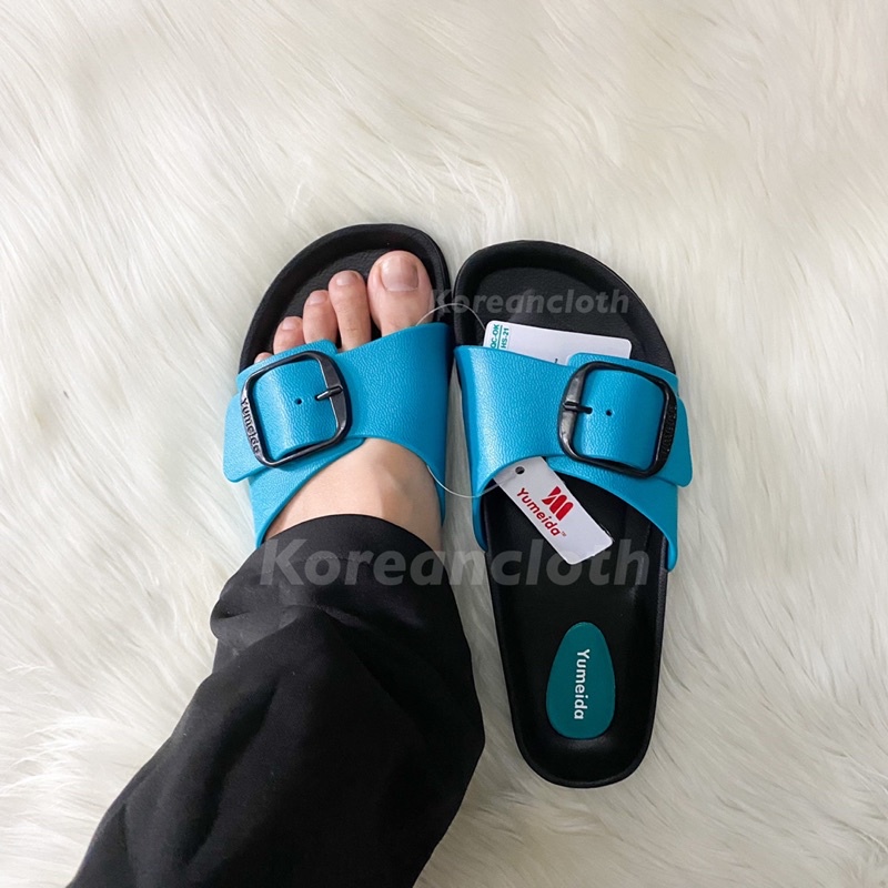 YUMEIDA 21081 SANDAL SLOP WANITA BIRK3N SANDAL KARET - SANDAL MURAH - SEPATU MURAH - SEPATU WANITA - SENDAL WANITA - FLATSHOES