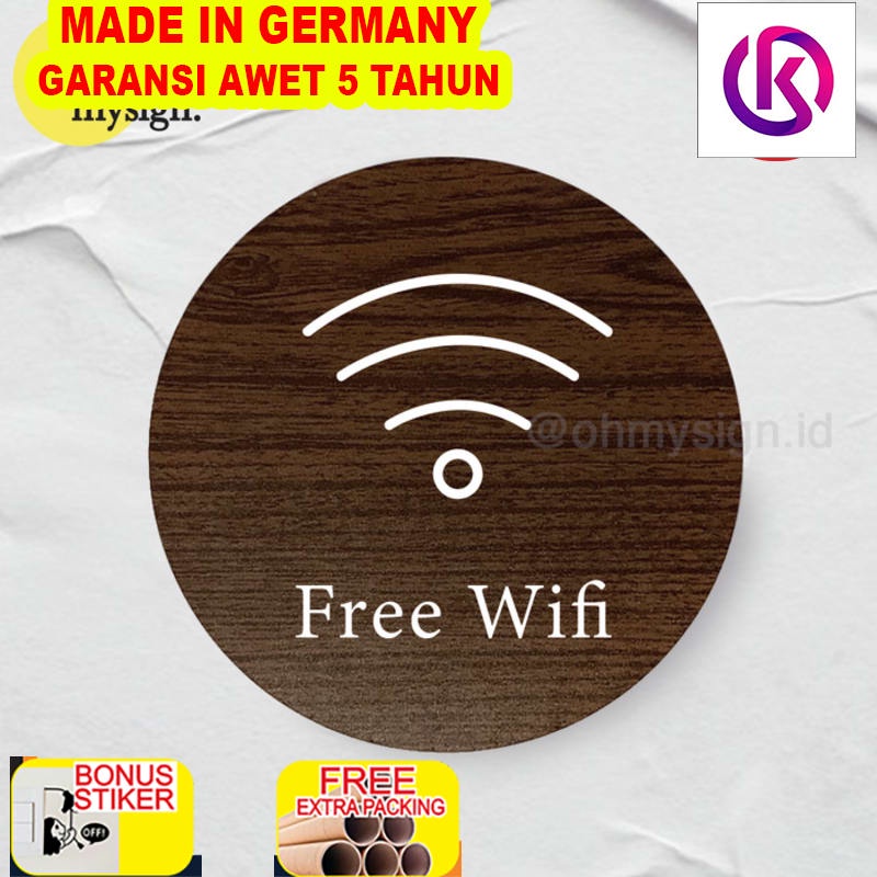 

Grosir Free Wifi Sign Board Kayu Bulat Print Signage Label
