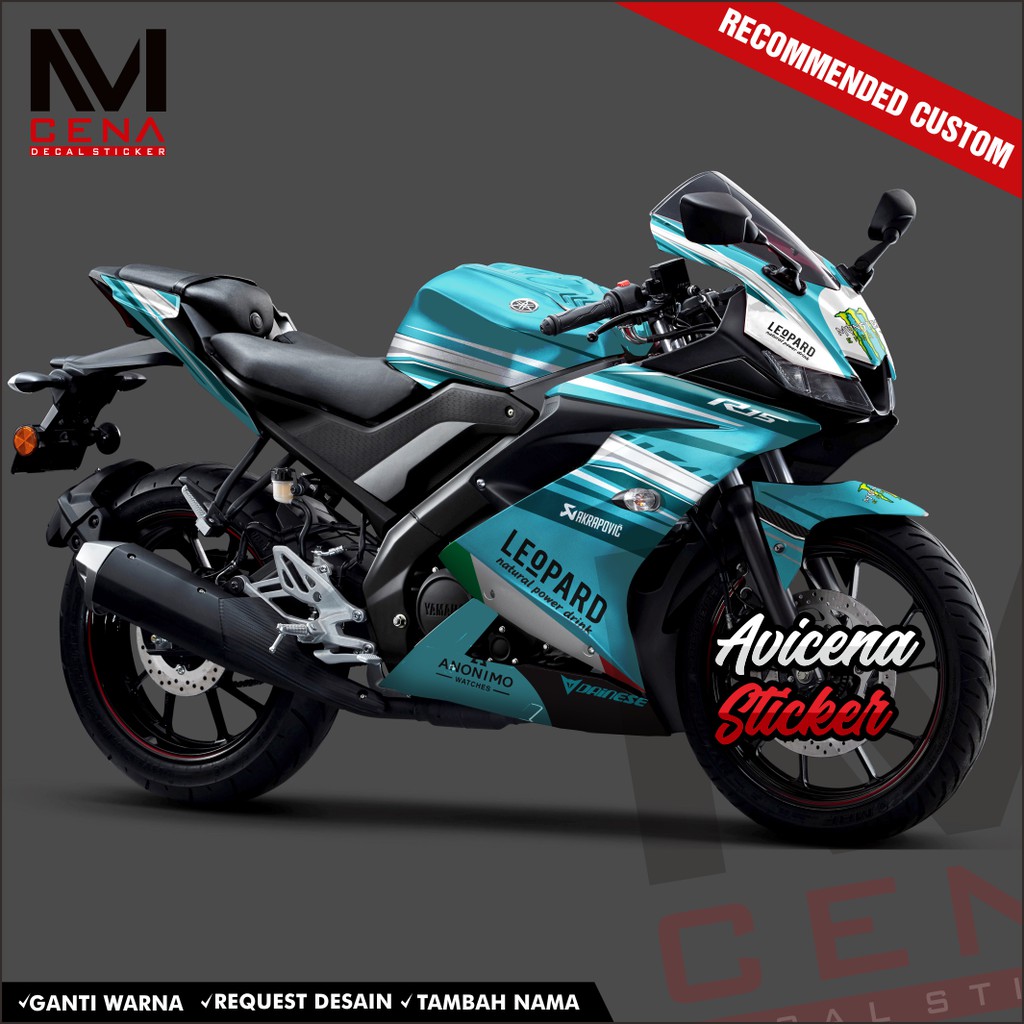 Sticker Decal R15 V3 Full Body Decal Sticker Yamaha R15 V3 Striping r15 v3 full body leopard