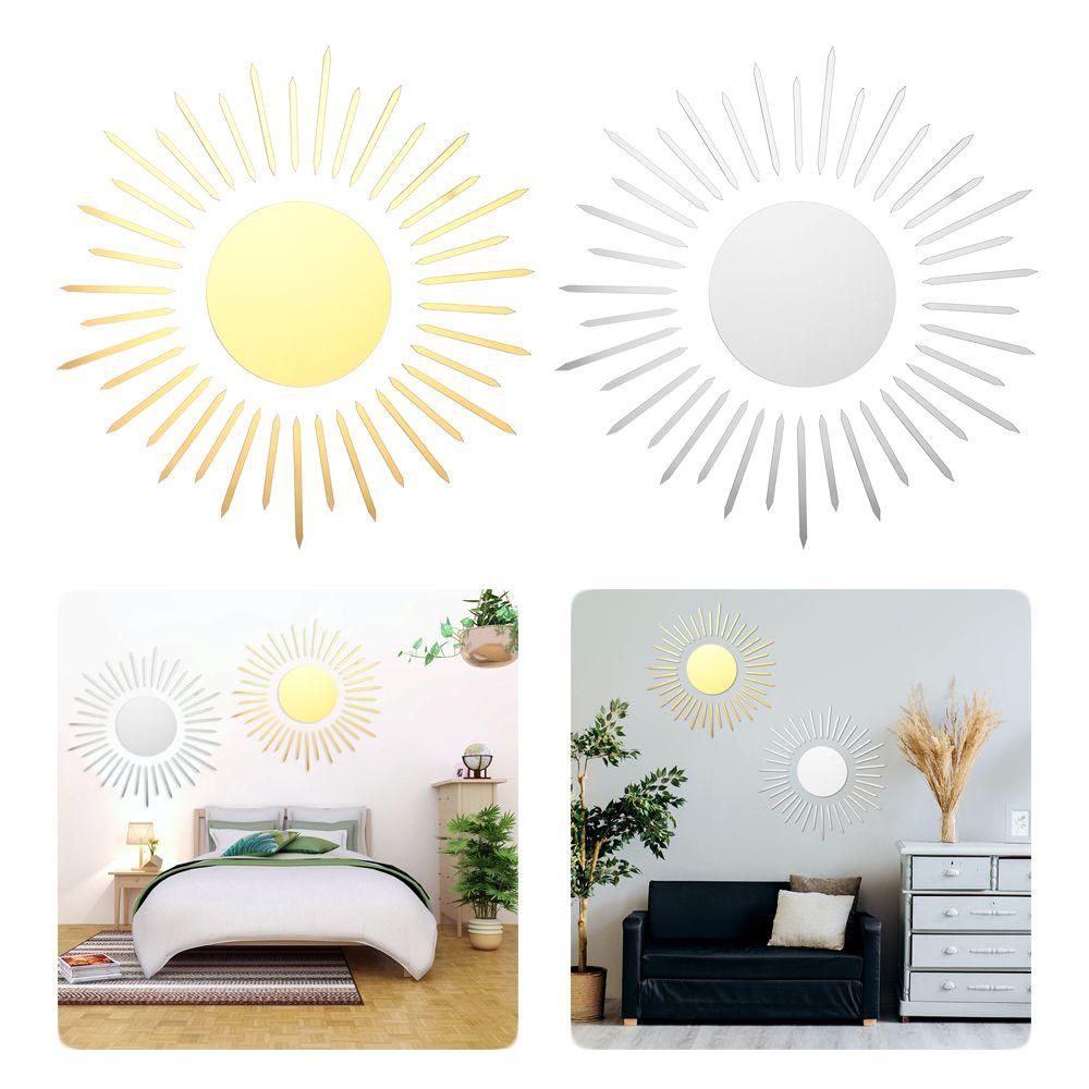 Stiker Dinding Populer Fashion Sun Flower Aesthetic Dekorasi Kamar Cermin Hias