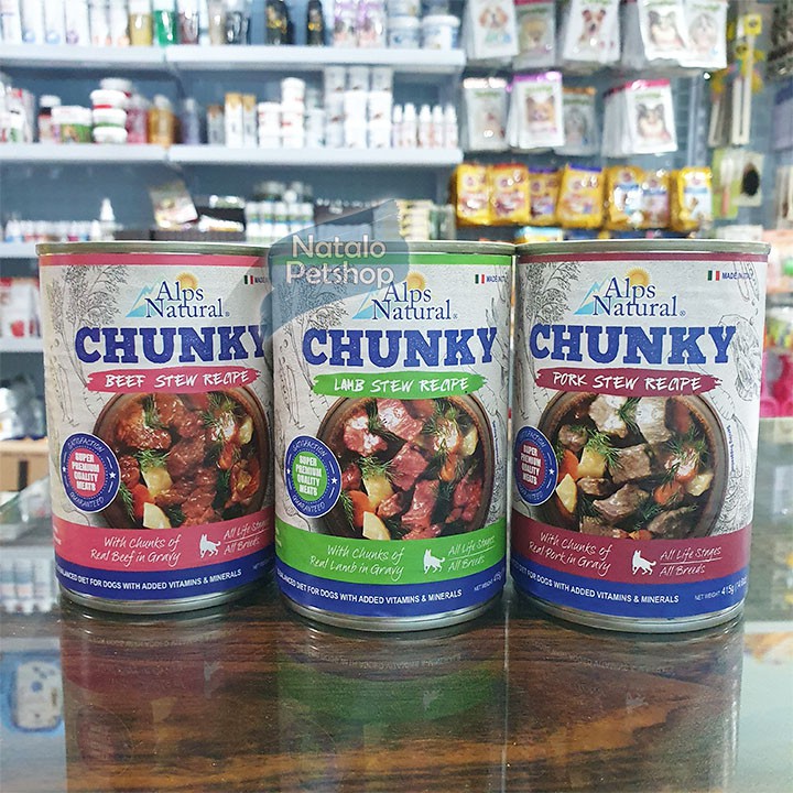 Chunky Dog Food 415Gr Alps Natural Makanan Kaleng Basah Anjing Murah