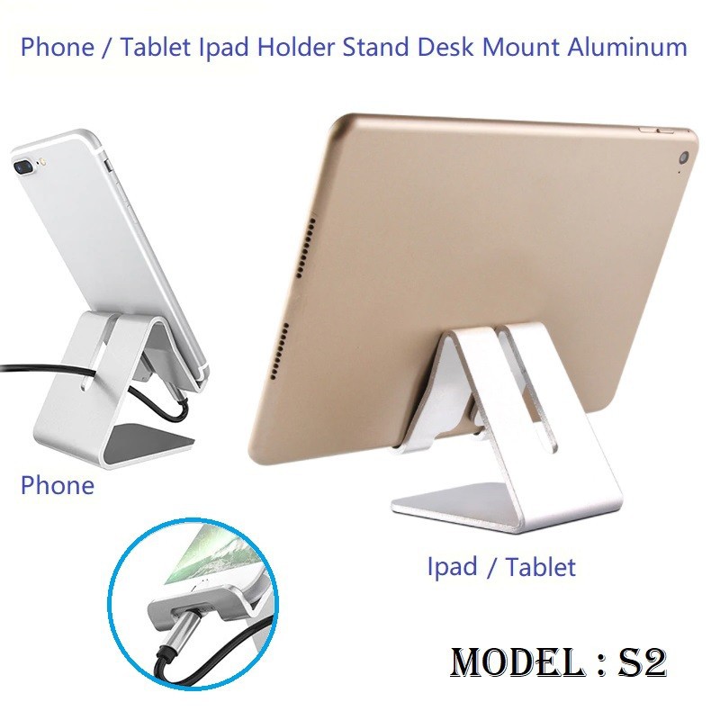 Holder Stand HP Handphone Smartphone Tablet ipad Desktop Meja Besi S-2