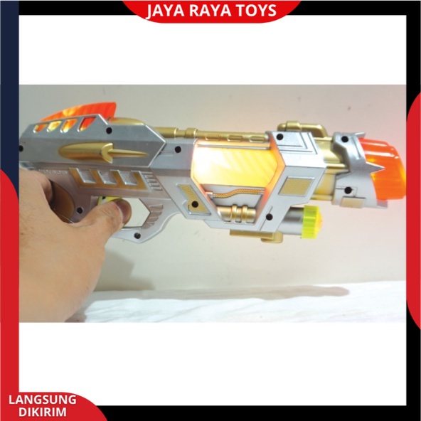 Mainan anak Pistol bersuara Dan Berlampu Warna Warni  tembakan Baterai Anak JK 1017 Kado Ulang Tahun