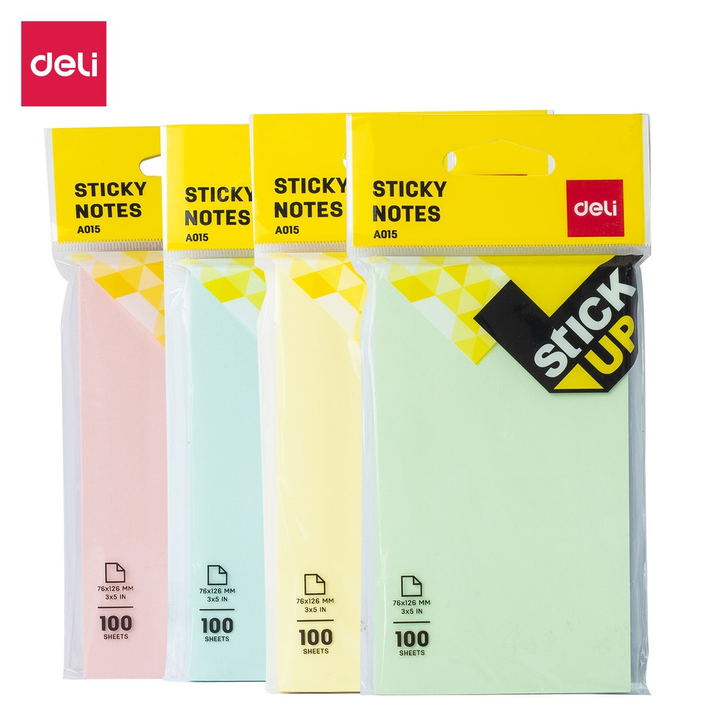 

Deli Index Memo Sticky Notes 100 Sheets Perekat Kuat dan Tahan Lama Warna Neon Eye Catching EA01502