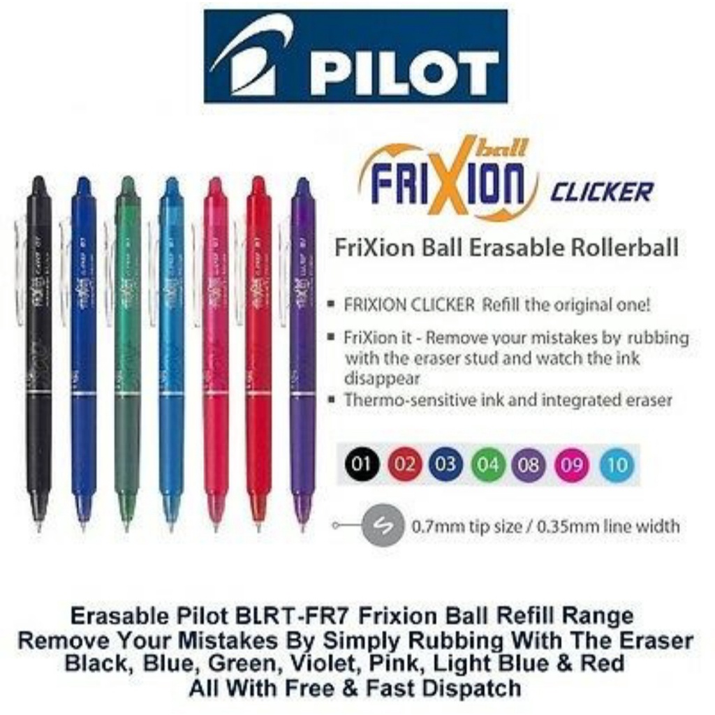 

Balpen Pilot Frixion 0.7/Pen Bisa Di Hapus/Pulpen/Ori