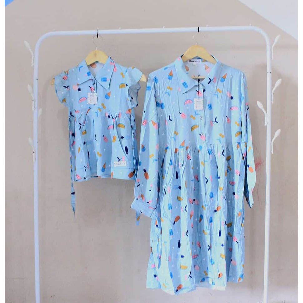 Baju anak kembar ibu dan anak bahan rayon / Baju anak couple anak dan ibu  bahan rayon / baju anak