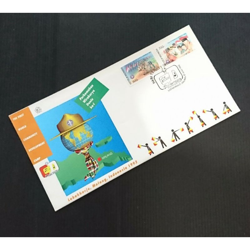 

Sampul Hari Pertama Prangko Perangko Pramuka Indonesia Perkemahan Wirakarya Dunia ke 1, 1st World Comdeca Lebakharjo Malang 1993