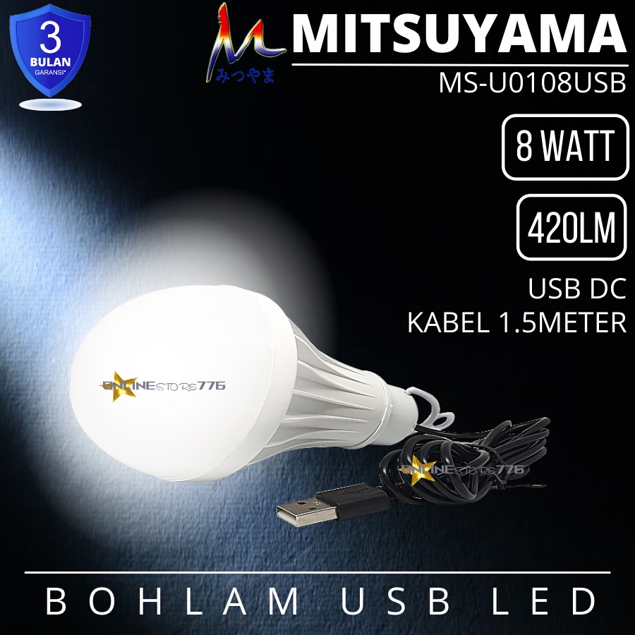 Bohlam Lampu USB Mitsuyama 8w Lampu LED USB 8 Watt