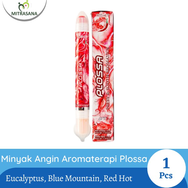 Plossa Minyak Angin Aromatherapy Eucalyptus, Blue Mountain, Red Hot 10 ml