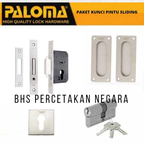PAKET LENGKAP SLIDING KUNCI HANDLE PALOMA STAINLESS HANDLE PINTU SLIDING RING KUNCI