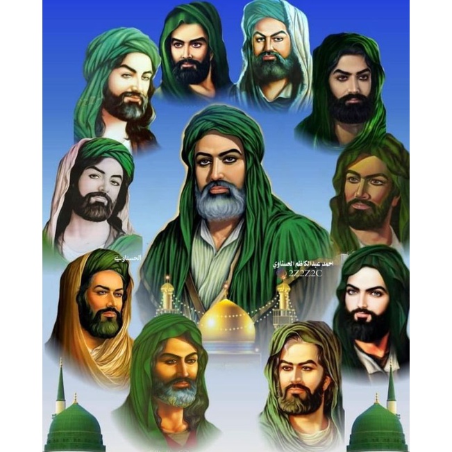 lukisan cetak para sahabat nabi plus bingkai uk 65 x45