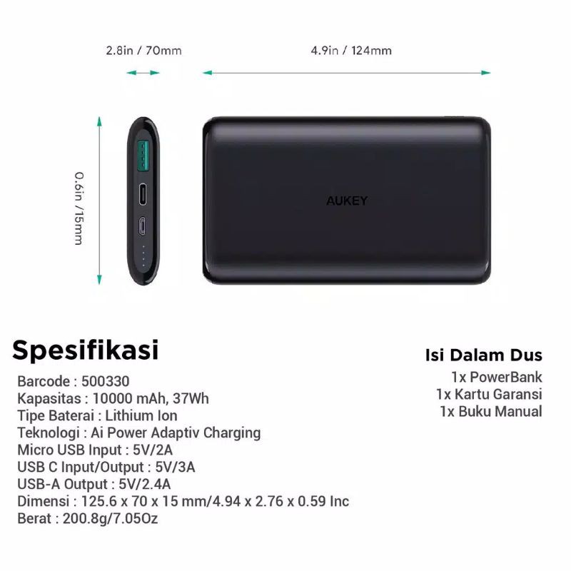 [PAKET] Aukey TWS EP-T25 - 500538 + Aukey Powerbank