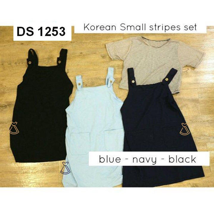 DS1253 - Dress Overall Free Inner Basic Cotton Stretch Overall Korean Look