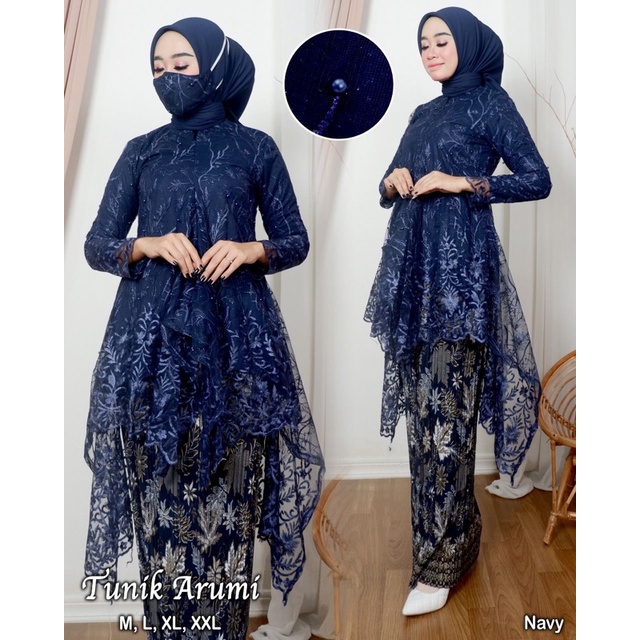 (COD)- SET TUNIK UMBRELLA JUBRAI / SETELAN KEBAYA BROKAT WANITA / KEBAYA WISUDA