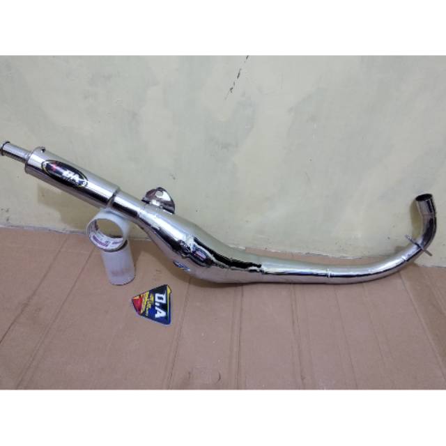Knalpot satria 2tak 120R samping telo crom.