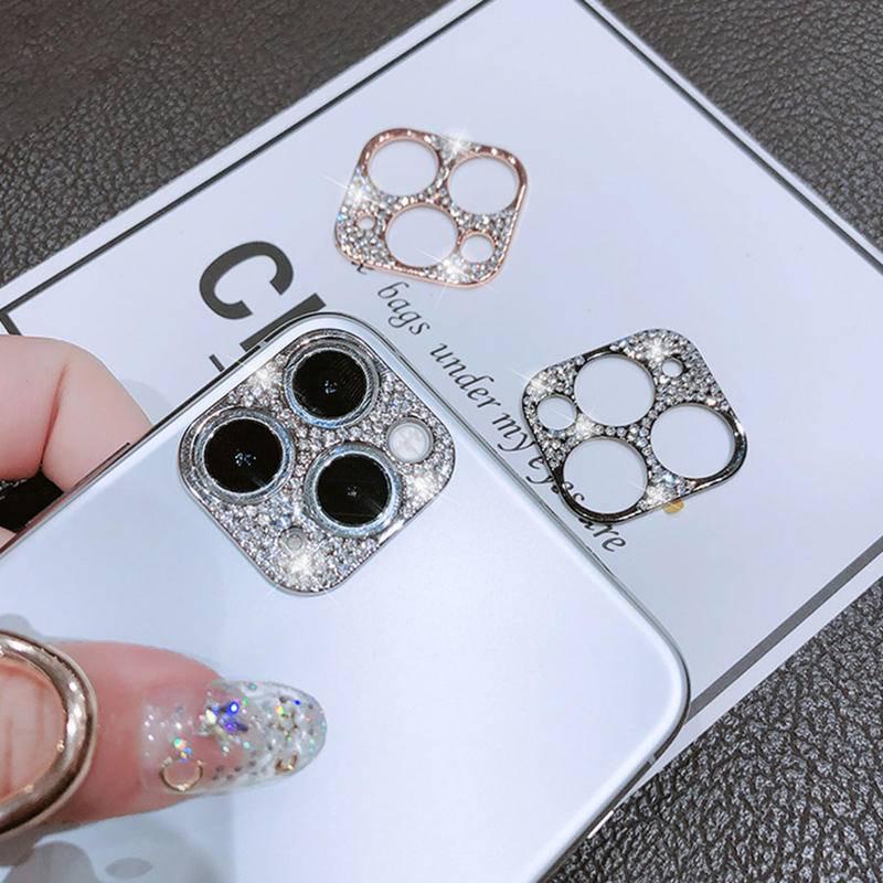 Rhinestone Glitter For iPhone 13 12 11 Pro Max Mini Camera Lens Protector Case Shiny Diamond Screen Protective 12Pro 13Pro iPhone 12