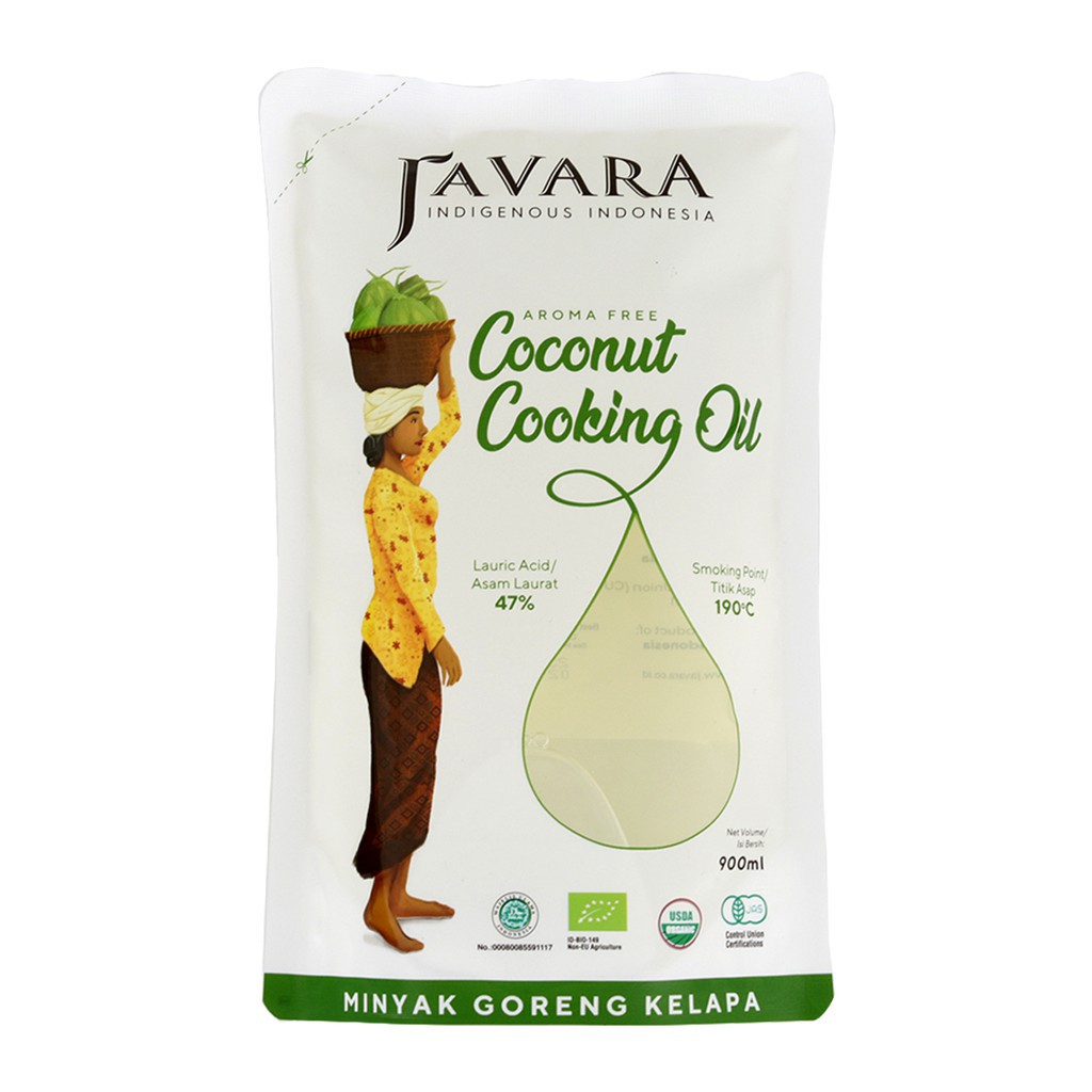 Javara Organic Coconut Cooking Oil - Pouch 900ml