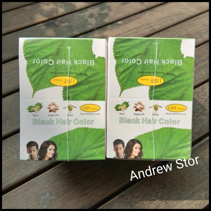 135Y/Bsy Noni Premium Black Hair Color Shampoo Sampo Pewarna Rambut