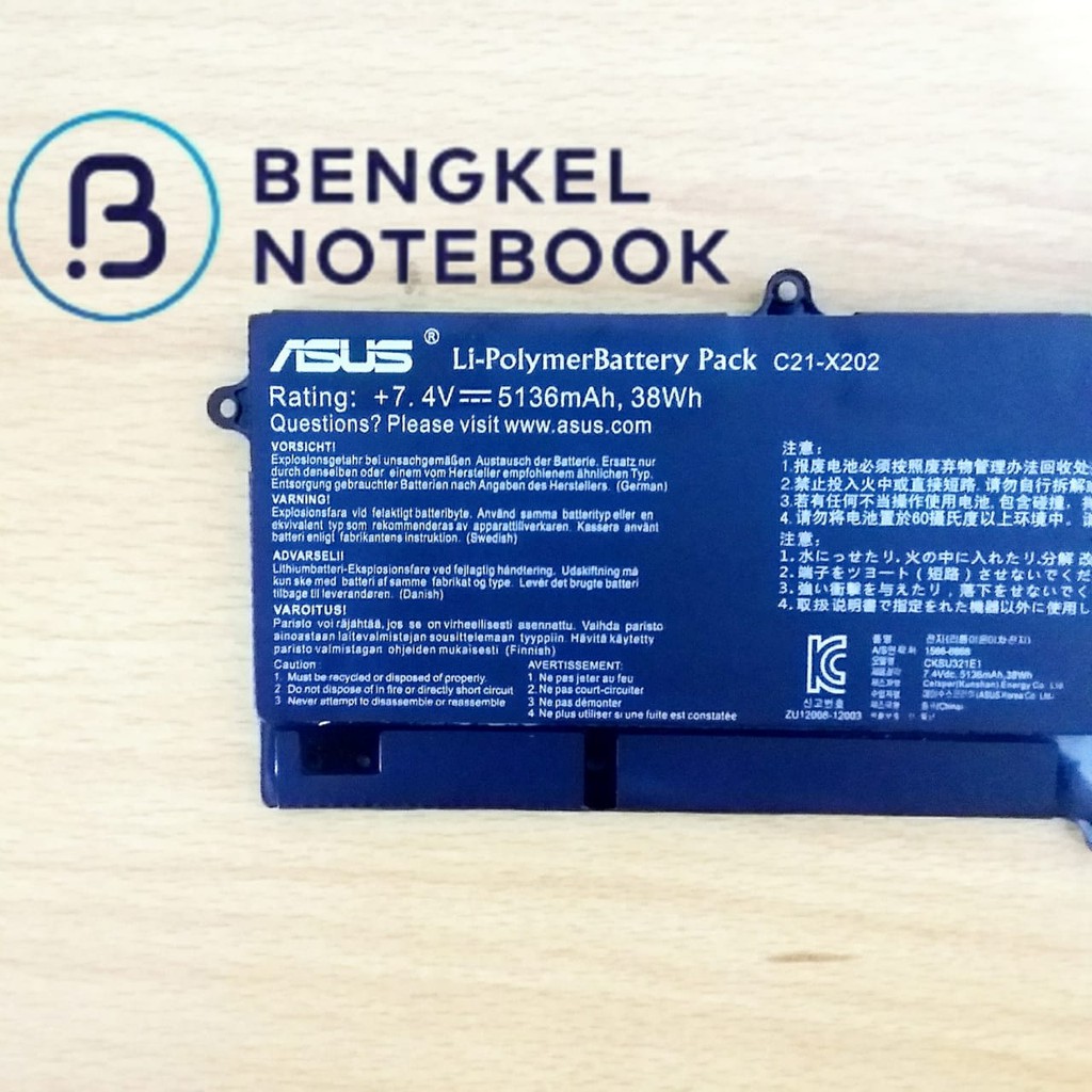 Baterai Laptop Asus VivoBook S200e S200L987E X202 X201 X200 C21-X202 S200 S200L987E C21-X202 X201 X202E X201E Original