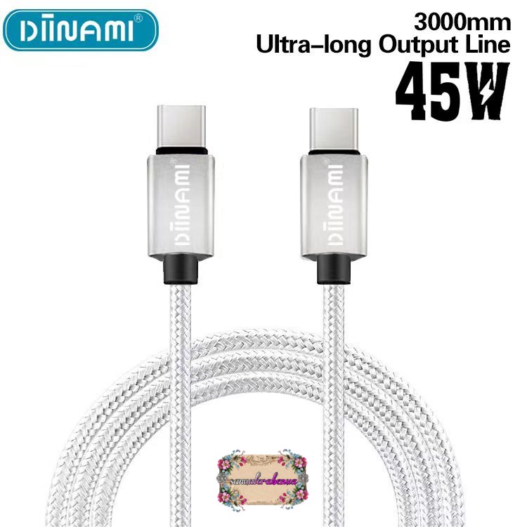 DIINAMI cable Kabel Data / Type-C ke Type-C / USB-C to USB-C / 45W Fast 15/ 2 meter  &amp; 3 meter note10 note20 s21 s22 ultra MacBook air SB4197