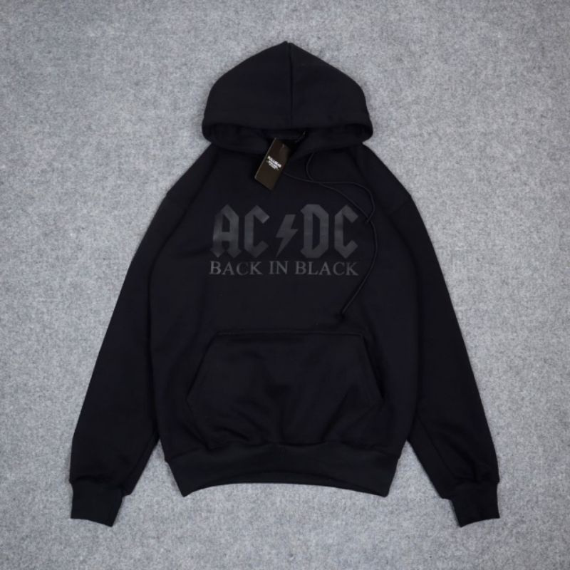 HOODIE PULL&BEAR EDITION ACDC FULL BLACK - JAKET SWEATER HOODIE JUMPER DISTRO & CLOTHING PULL&BEAR A