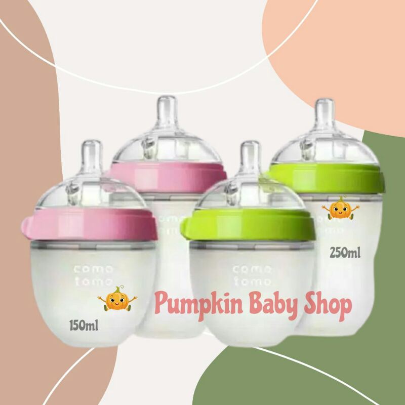 COMOTOMO Silicone Baby Bottle Single / Twin Pack 150ml &amp; 250ml Botol Susu Baby