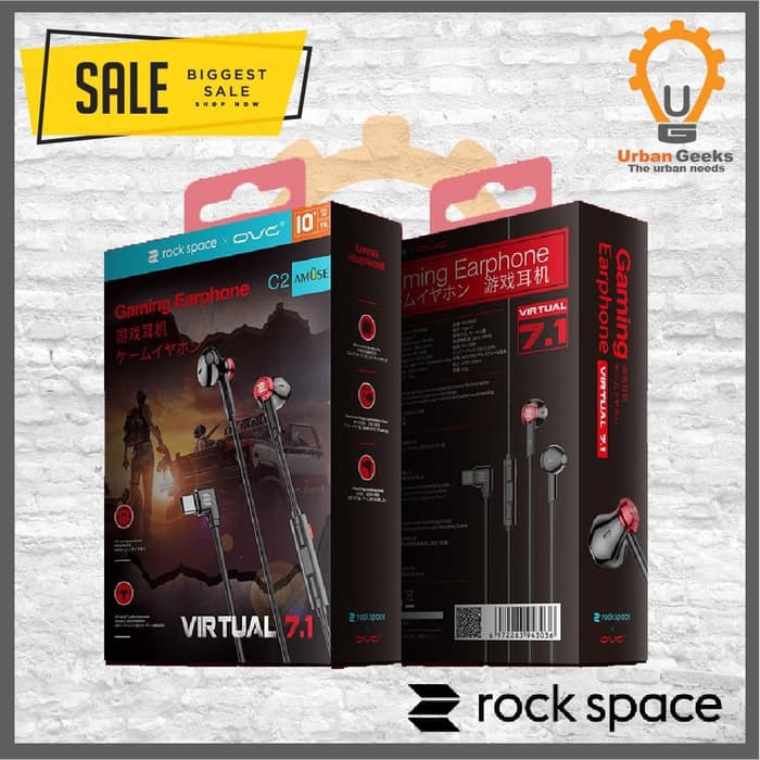 Rock Space X Ovc Gaming Earphone Play Ez C2 Virtual 7 1 For Fps Game Shopee Indonesia