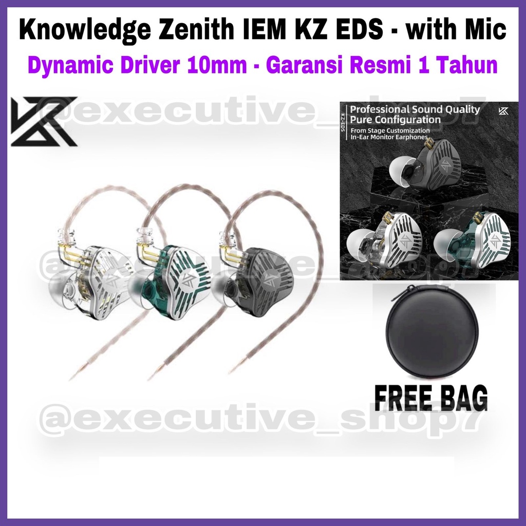Knowledge Zenith IEM KZ EDS - with Mic Dynamic Driver 10mm - Garansi Resmi 1 Tahun