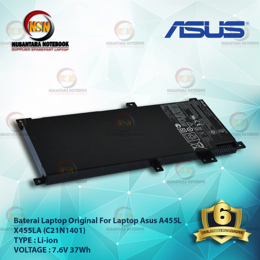Baterai Laptop Original Asus C21N1401 For Laptop Asus A455L X455LA