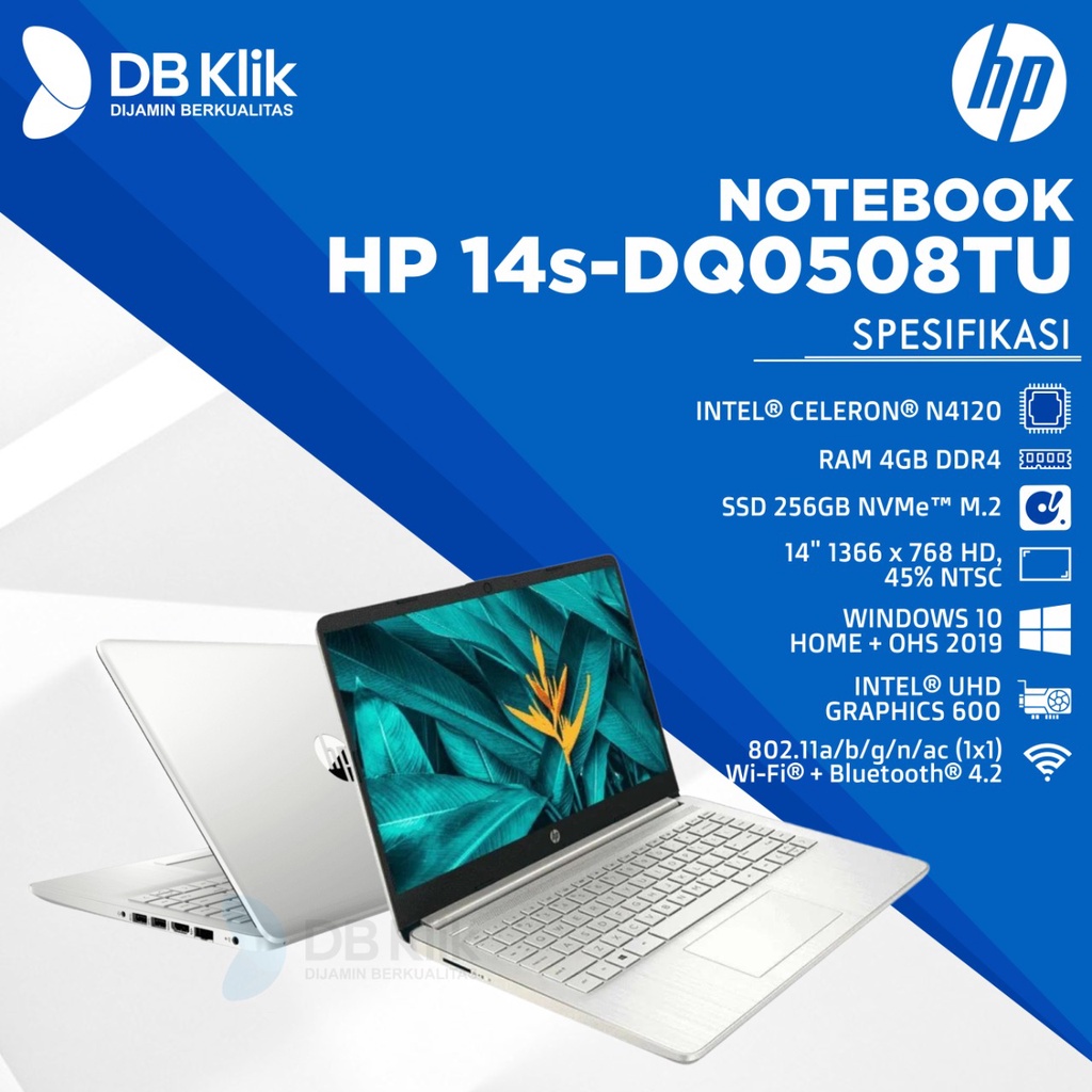 Jual Notebook Hp 14s Dq0508tu Celeron N4120 4gb Ssd 256gb Nodvd W10ohs 14 Shopee Indonesia 7020