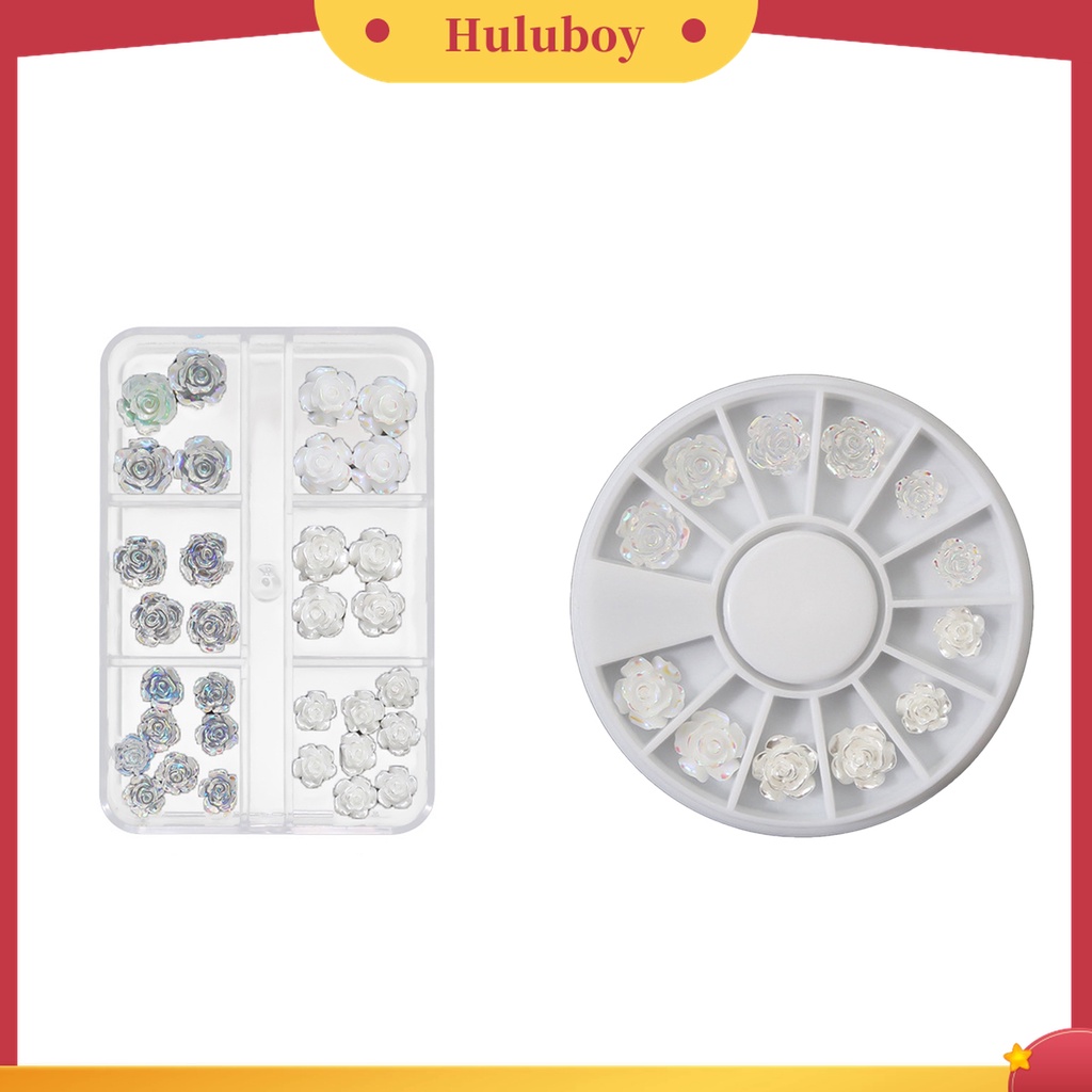 Huluboy Huluboy♡ 1 Kotak Ornamen Bunga Mini Efek Glitter Tidak Pudar Tiga Dimensi Untuk Dekorasi Kuku Wanita