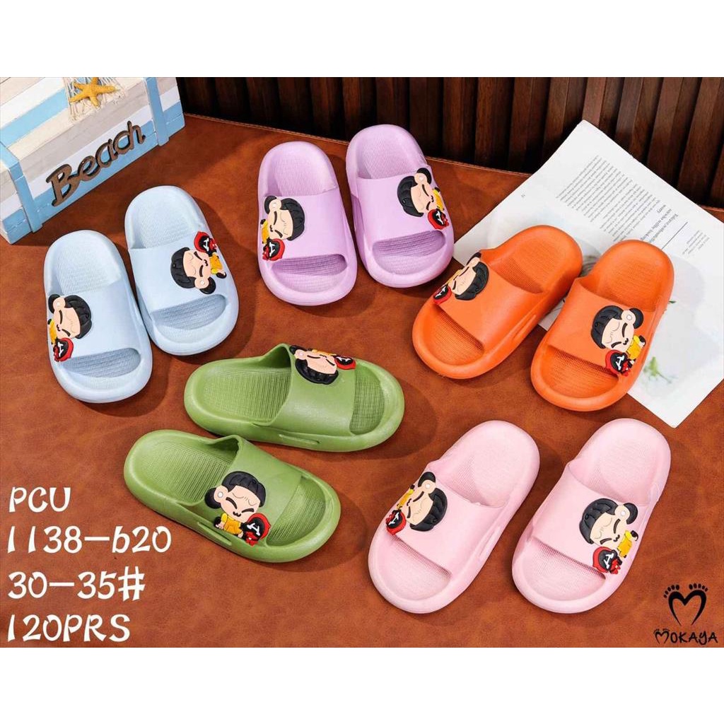 Sandal Slop Anak Cewek Ban Boneka Squid Game Korea Sol Tebal Empuk Super Lucu Cantik Keren Colourful