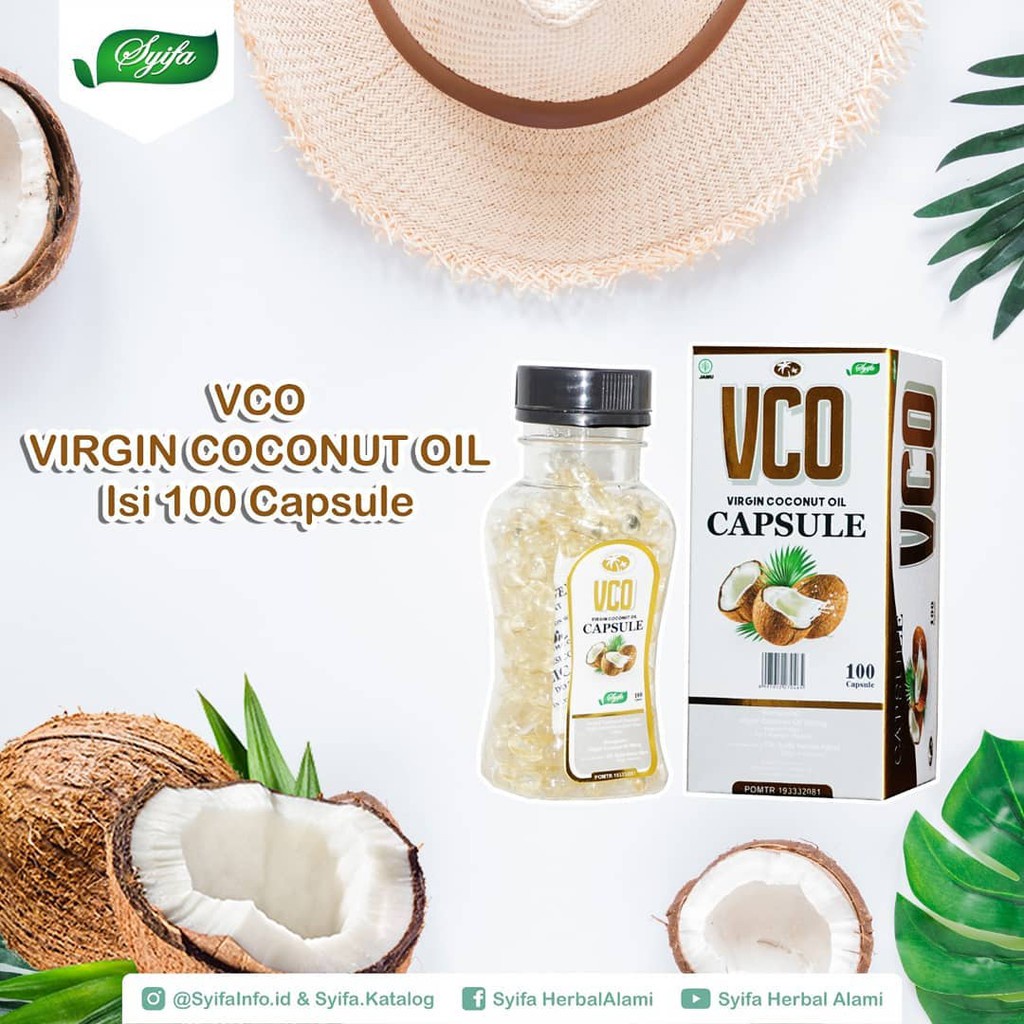 Virgin Coconut Oil Kapsul / VCO CAPSULE 100kpsl Syifa Herbal / VCO 100 KAPSUL VIRGIN COCONUT OIL SYIFA MINYAK KELAPA MURNI