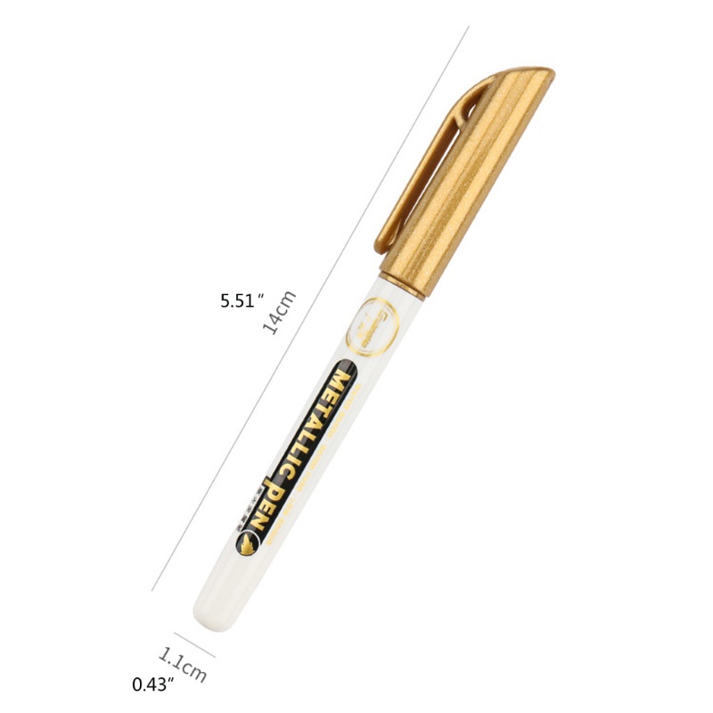 SIY  6Pc Gold Silver Epoxy Resin Drawing Pen Gold Leafing Point Pen Marker Acrylic Paint Highlights Metallic Permanent Marker