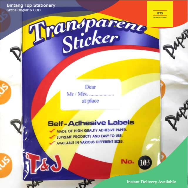 

[BTS] Label / Stiker T&J Transparan