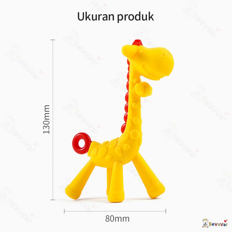 [rumahbayipdg] Teether girafe gigitan bayi silikon jerapah BPA free