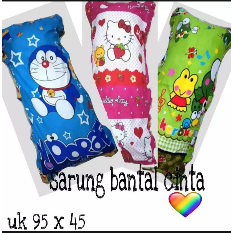 Sarung Bantal Cinta Jumbo Size 45x95cm Karakter