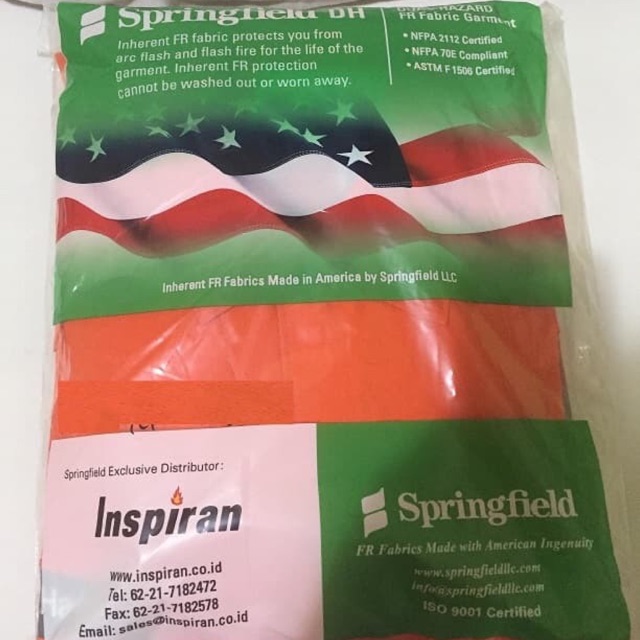 

Coverall springfield inspirasi anti flame material from USA